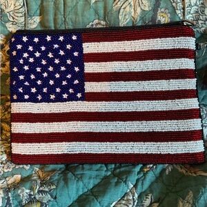 From St Xavier Beaded American Flag cross body purse